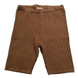 437 Ribbed Biker Shorts in Brown